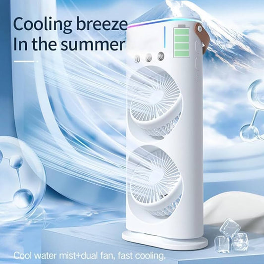 Portable Misting Fan with 3 Jets & USB Rechargeable