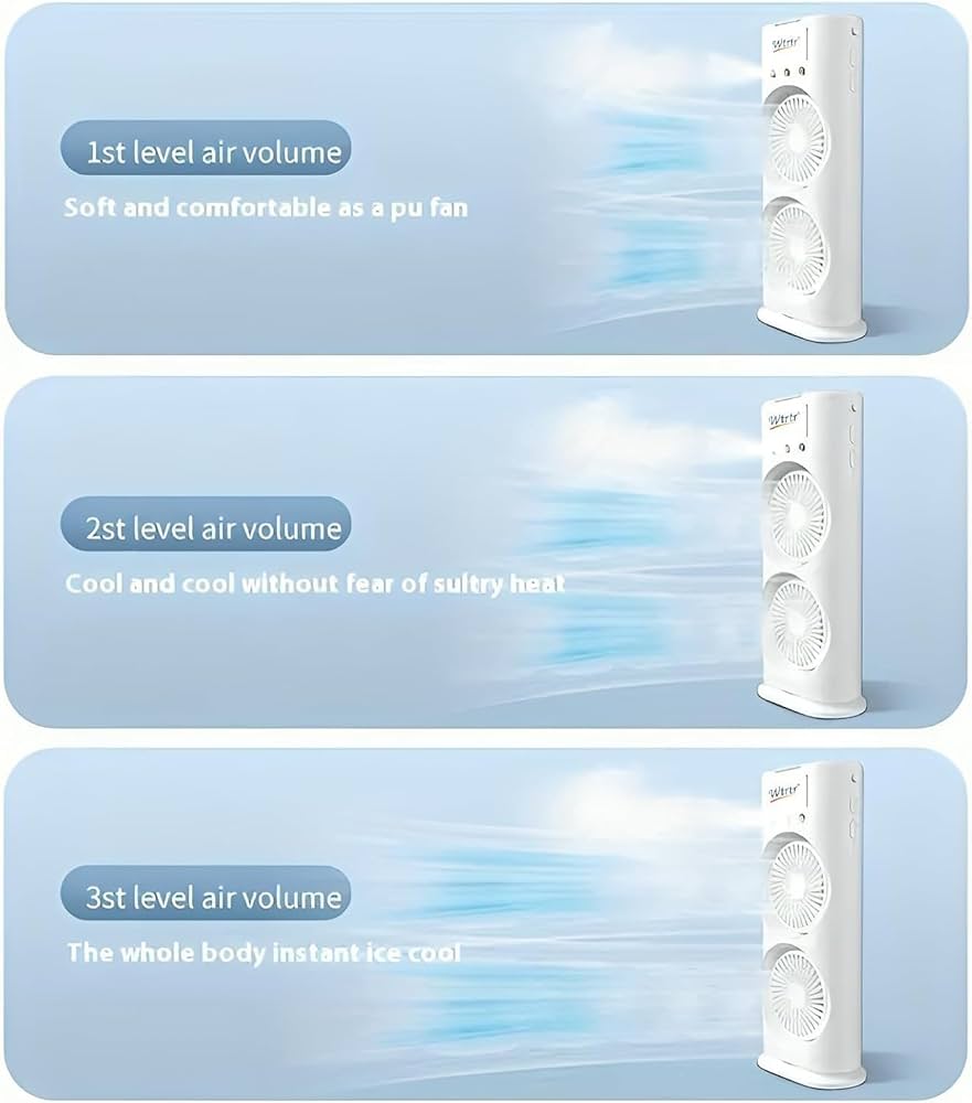 Portable Misting Fan with 3 Jets & USB Rechargeable