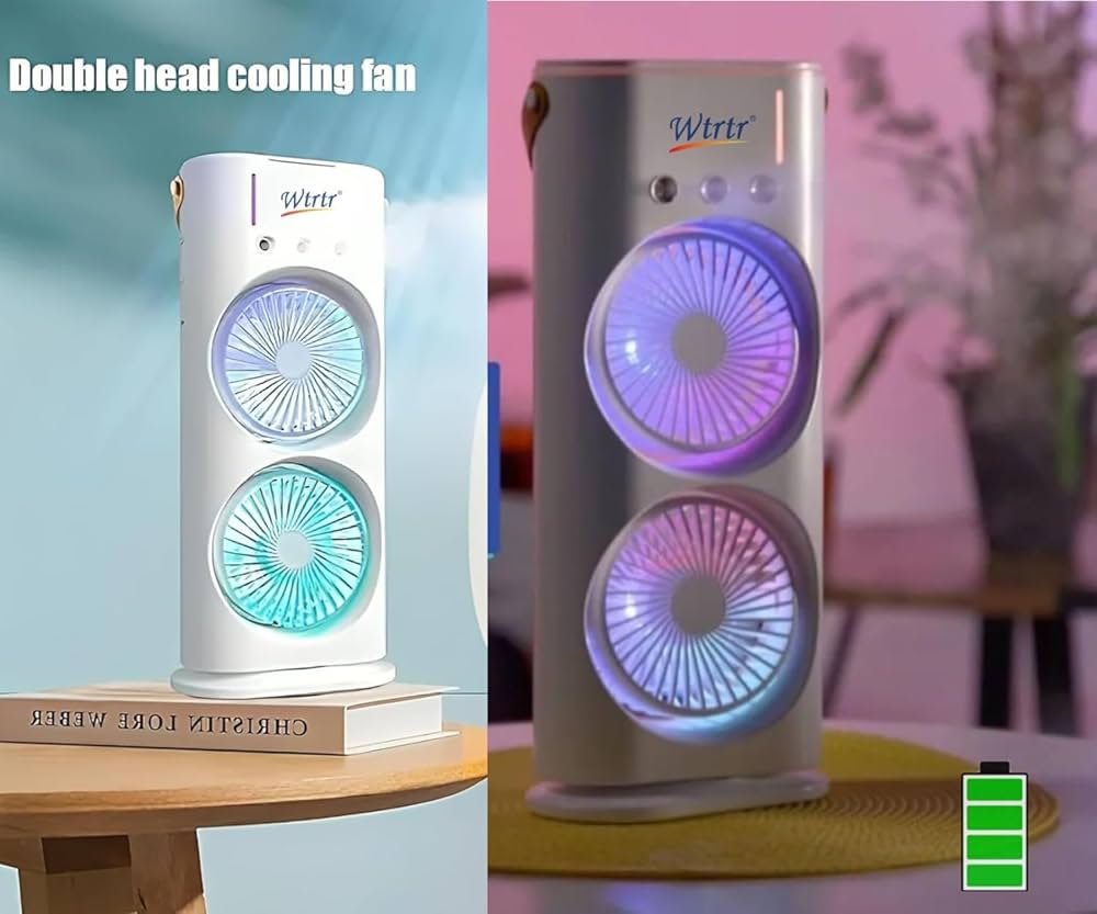 Portable Misting Fan with 3 Jets & USB Rechargeable
