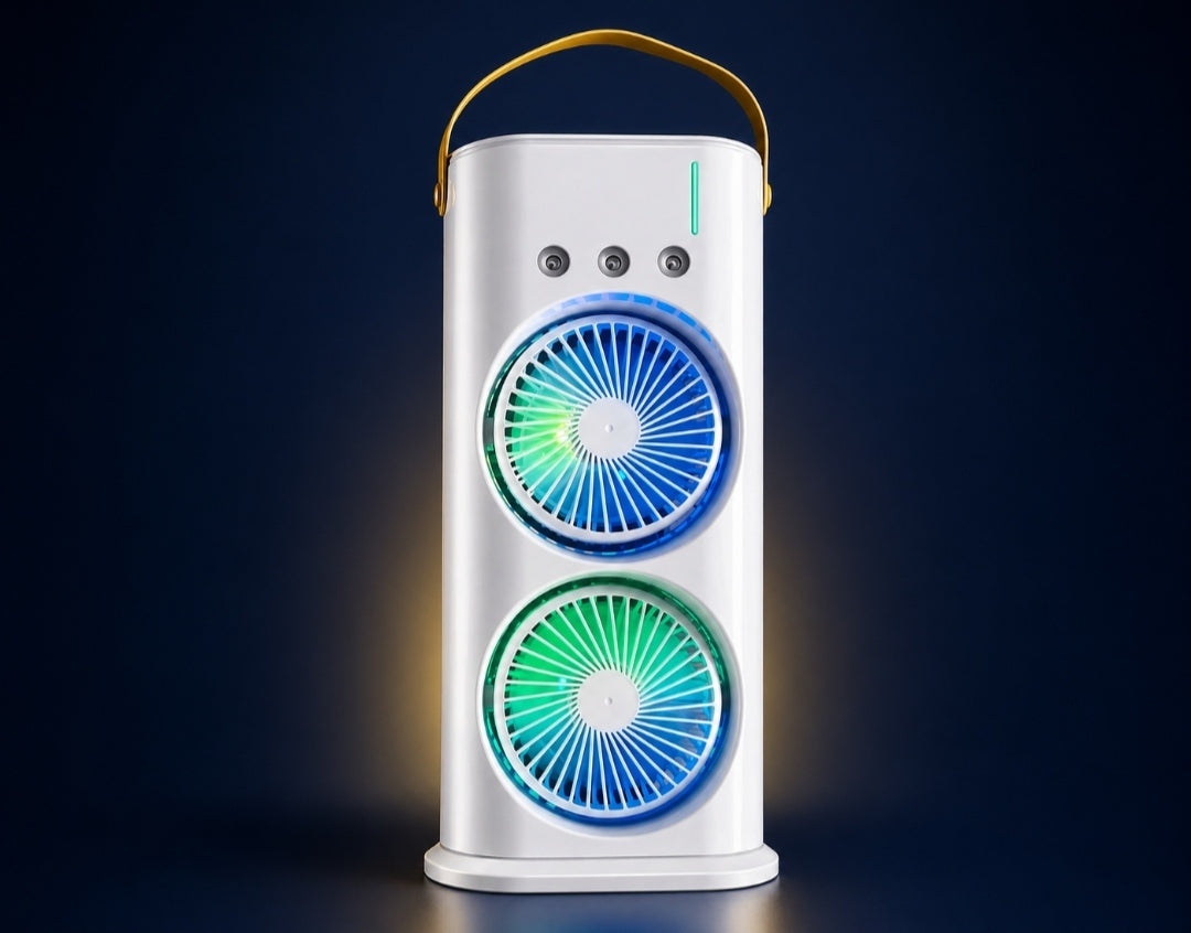 Portable Misting Fan with 3 Jets & USB Rechargeable